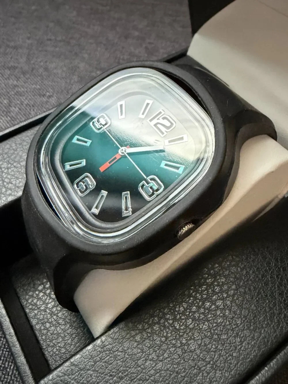 Remix Black Silicone Square Watch